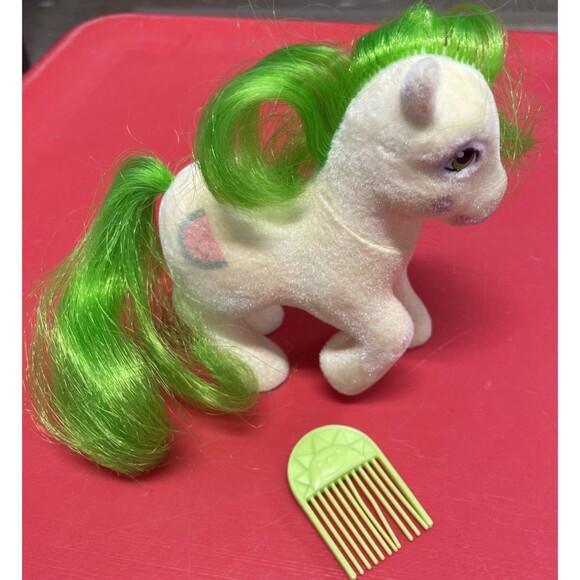 Vintage My Little Pony MLP G1 So Soft Pony Scrumptious  With Comb Flocked - Picture 1 of 9
